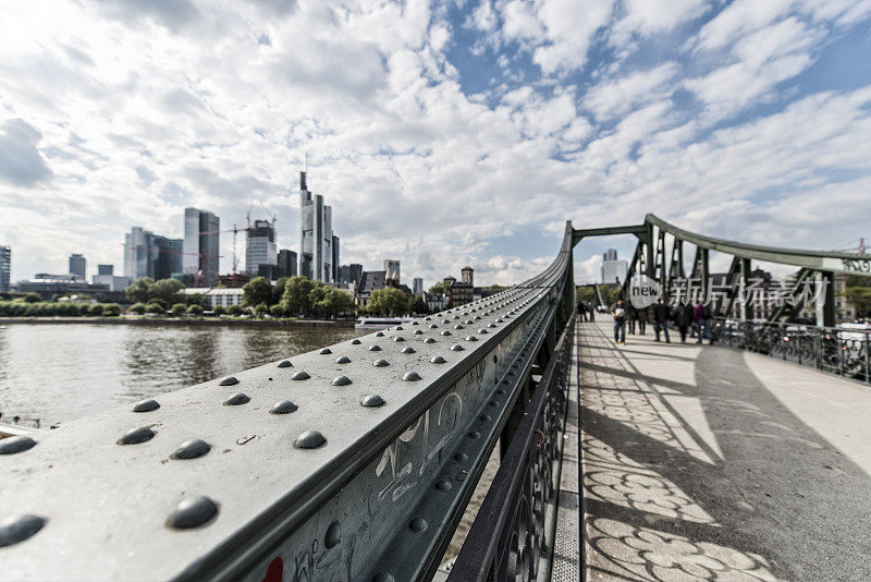 法兰克福，Eiserner Steg, Skyline，德国